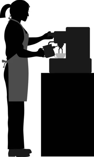 Γυναίκα Barista Καφέ Εικονογράφηση Διάνυσμα — Διανυσματικό Αρχείο