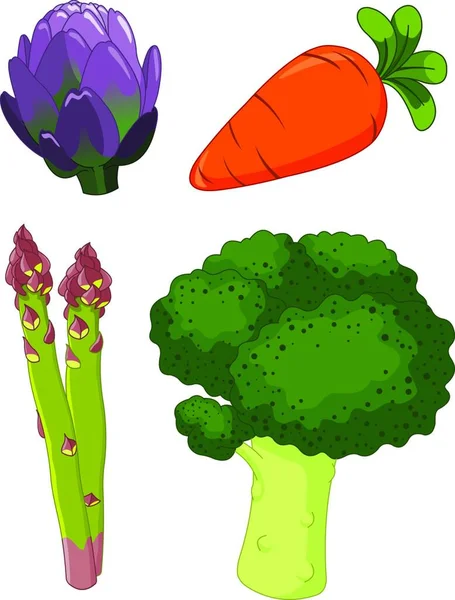 Set Vegetables Vector Illustration — Stock Vector
