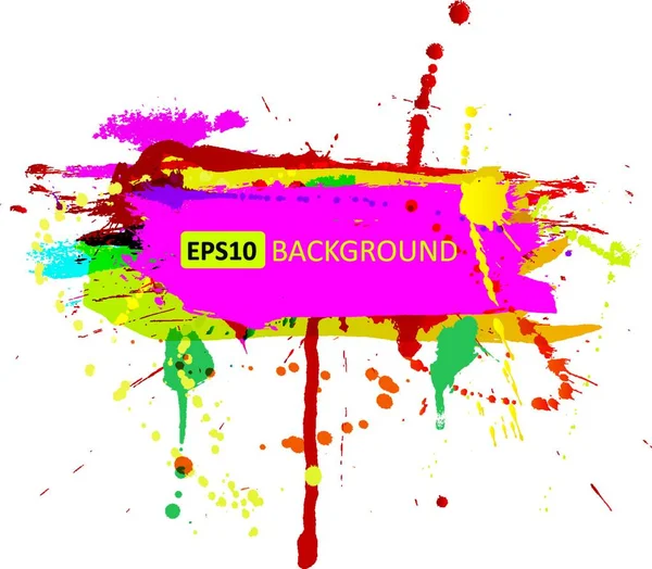 Banner Grunge Colorido Con Salpicaduras Tinta — Vector de stock