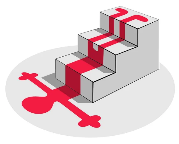 Fall Staircase Modern Vector Illustration — Stock Vector