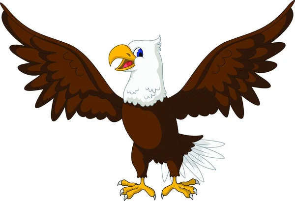 Lindo Águila Dibujos Animados Vector Ilustración — Vector de stock