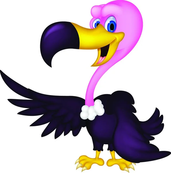 Carino Avvoltoio Cartone Animato Vettoriale Illustrazione — Vettoriale Stock