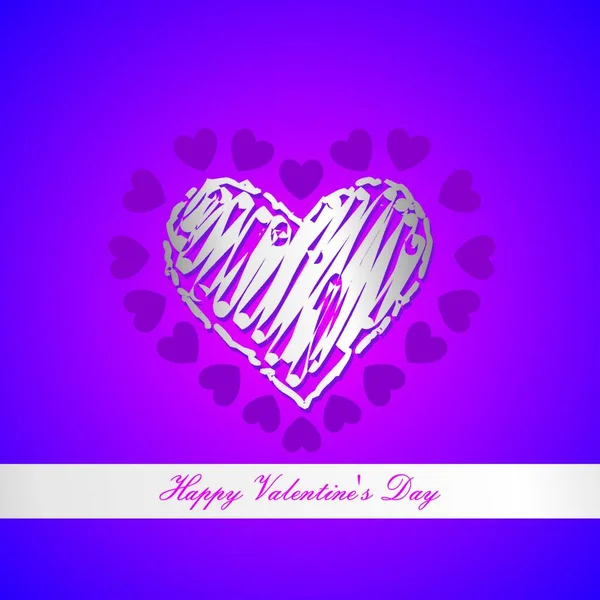 Šťastný Valentines Karta Kryt Únor — Stockový vektor