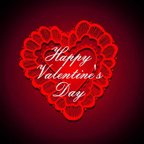 Šťastný Valentines Karta Kryt Únor — Stockový vektor