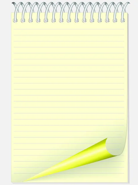 Yellow Notebook Vector Illustration — Stock Vector