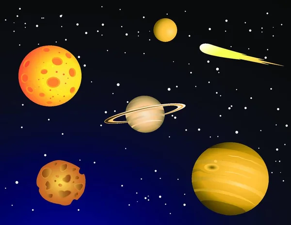 Ilustración Vectorial Moderna Planetas — Archivo Imágenes Vectoriales