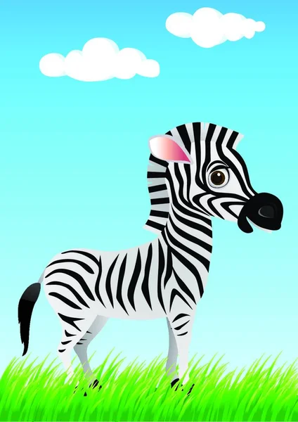 Illustration Vectorielle Dessin Animé Zebra — Image vectorielle