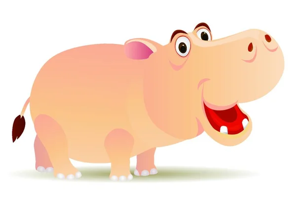 Hippo Cartoon Vectorillustratie — Stockvector