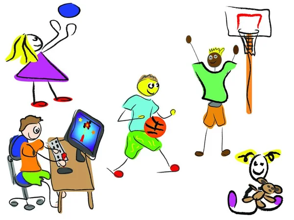 Cartoon Sport Kids Vector Illustration — Stock Vector