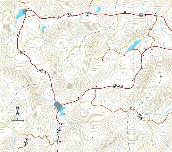 Contour Map Modern Vector Illustration — 图库矢量图片