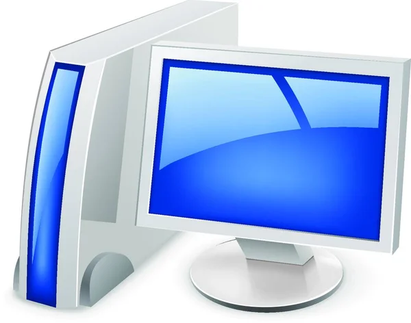 Desktop Computer Vector Illustration — Stock Vector