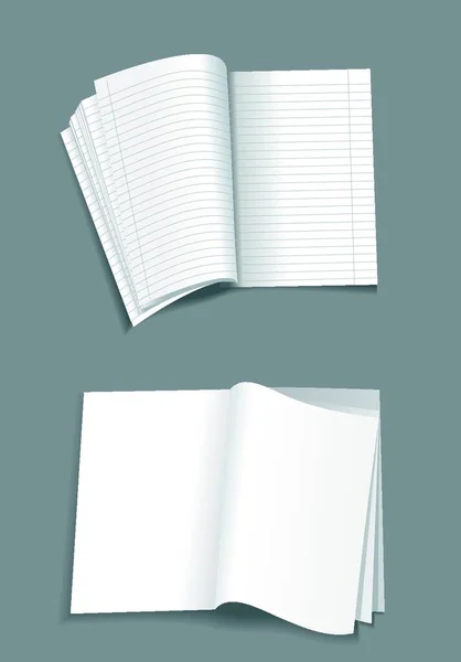 Nyitott Notebook Modern Vektor Illusztráció — Stock Vector