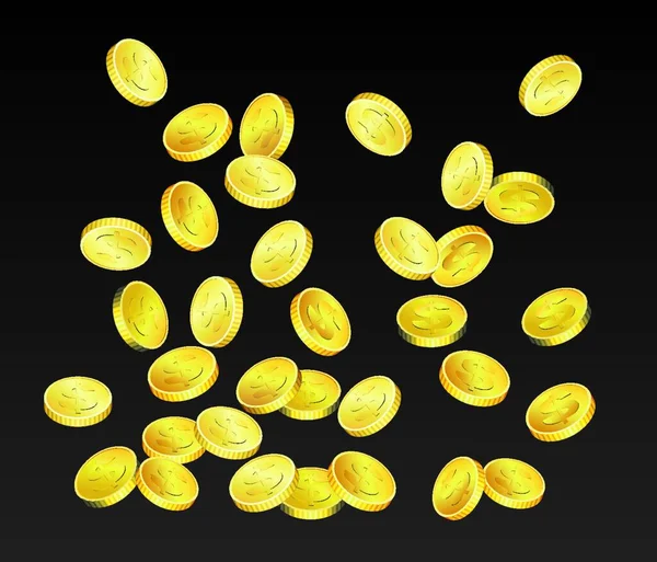 黄金のコイン単純なベクトル図 — ストックベクタ