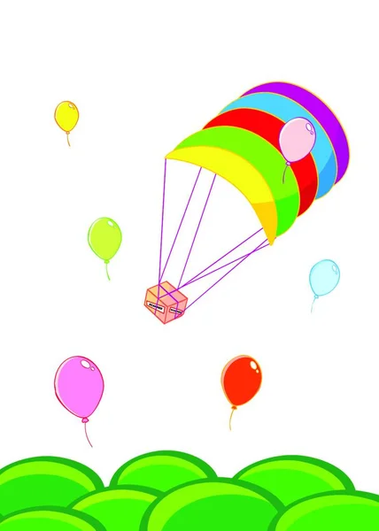 Delivery Balloon Modern Vector Illustration — Stock Vector