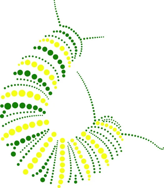 Dot Caterpillar Icon Web Vector Illustration — Stock Vector