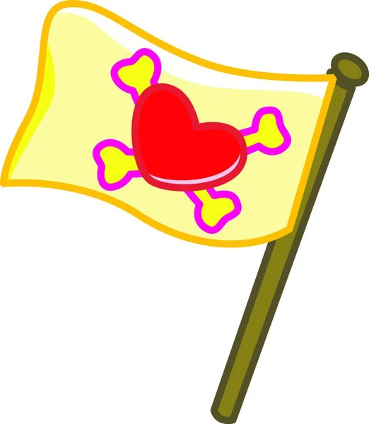 Piracka Flaga Miłości Ilustracja Wektora — Wektor stockowy
