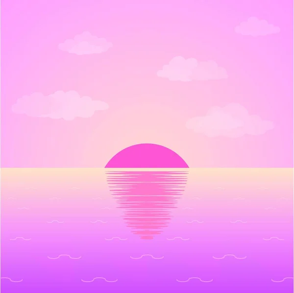 Słońce Morze Wektor Ilustracja — Wektor stockowy
