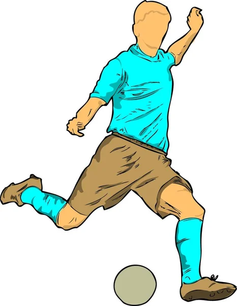 Illustration Vectorielle Personnage Footballeur — Image vectorielle