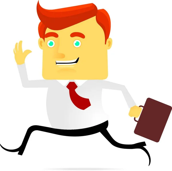 Running Businessman Colorful Vector Illustration — Stock Vector