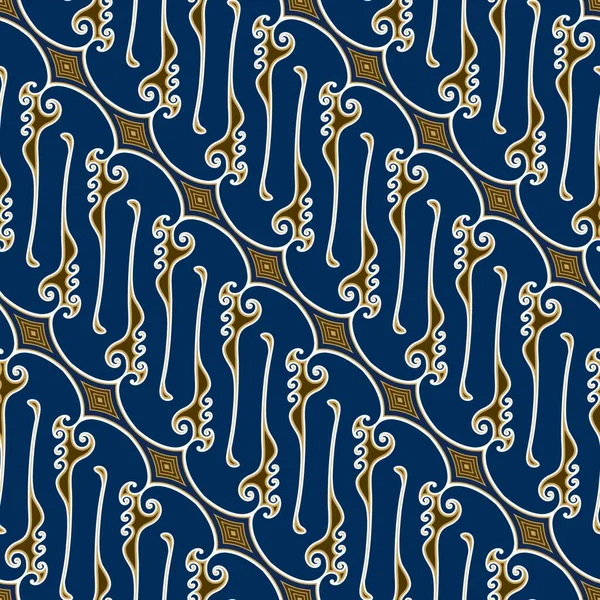 Illustration Vectorielle Modèle Batik Sans Couture — Image vectorielle