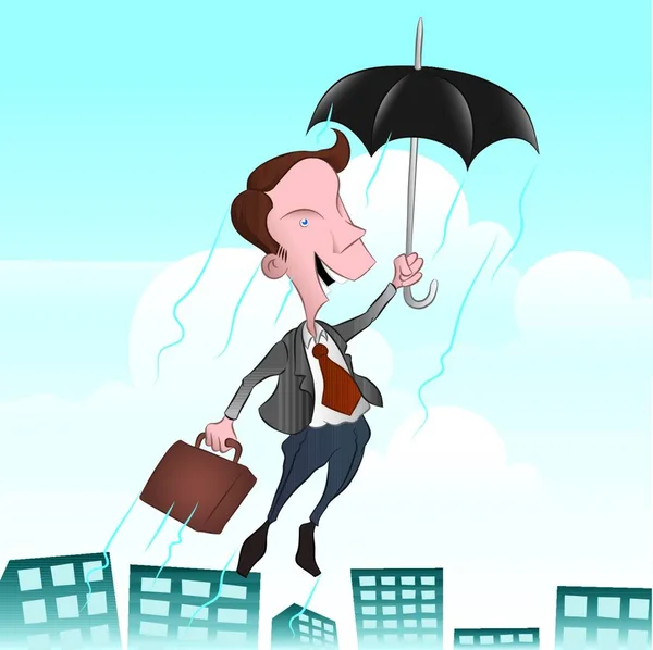 stock vector Umbrella Man vector  illustration