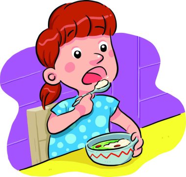 Yemek yemenin illüstrasyonu