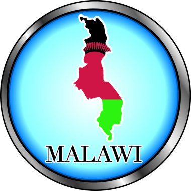 Malawi Yuvarlak Düğmesi, renkli vektör illüstrasyonu 