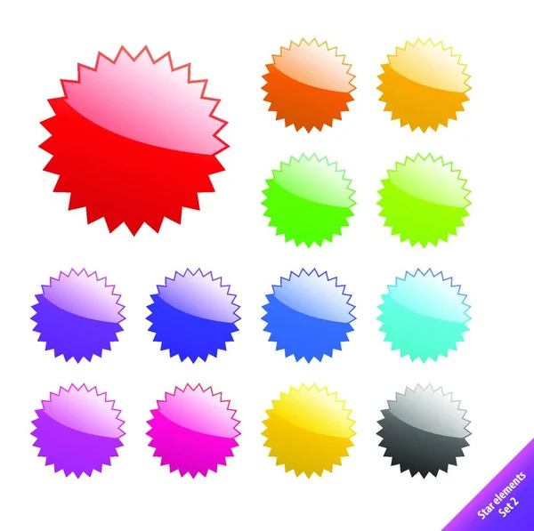 Multicolored Glossy Web Elements Perfect Text Icons — Stock Vector