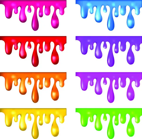 Verf Druipende Kleurrijke Vector Illustratie — Stockvector