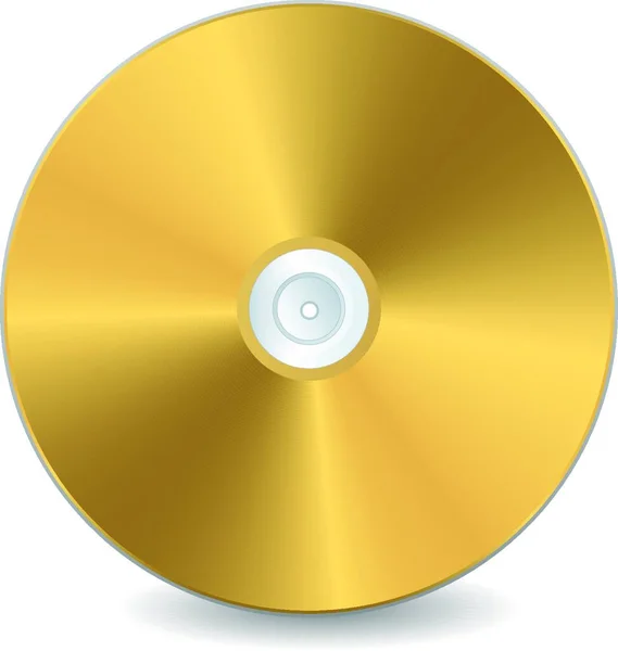 Disco Compacto Dourado Ilustração Vetorial Colorido — Vetor de Stock