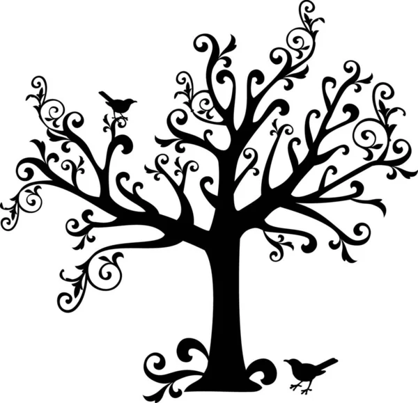 Векторная Иллюстрация Орнаментального Дерева — стоковый вектор