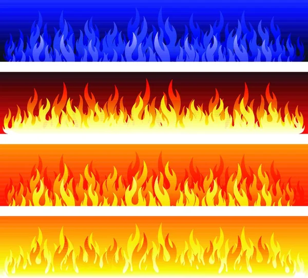 Feuerflammen Symbol Einfache Vektorillustration — Stockvektor