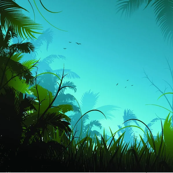 Dschungel Hintergrund Moderne Vektor Illustration — Stockvektor