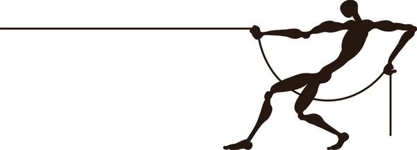 Man Pulling Rope Vector Illustration — Stock Vector
