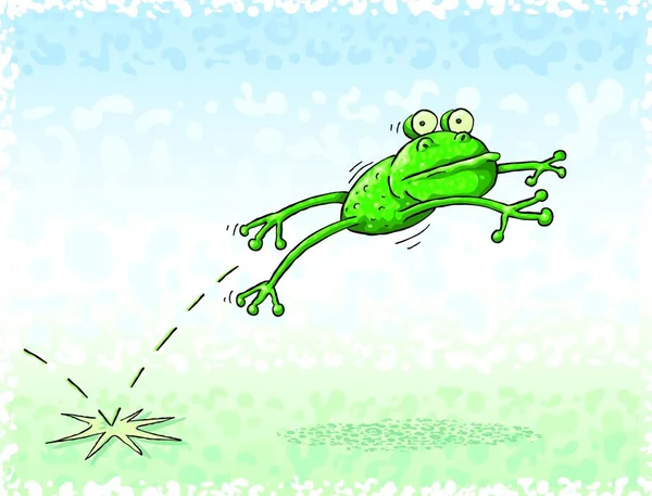 Jumping Frog Vetor Ilustração — Vetor de Stock
