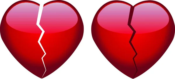 Ραγισμένες Καρδιές Διανυσματική Απεικόνιση — Διανυσματικό Αρχείο
