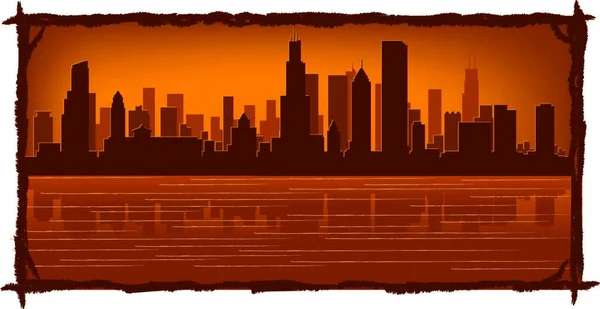 Chicago Skyline Vektor Illustration — Stock vektor