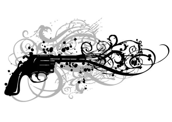 Вінтажний Пістолет Векторна Ілюстрація — стоковий вектор