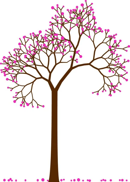 Wiśniowe Drzewo Ilustracja Wektorowa — Wektor stockowy