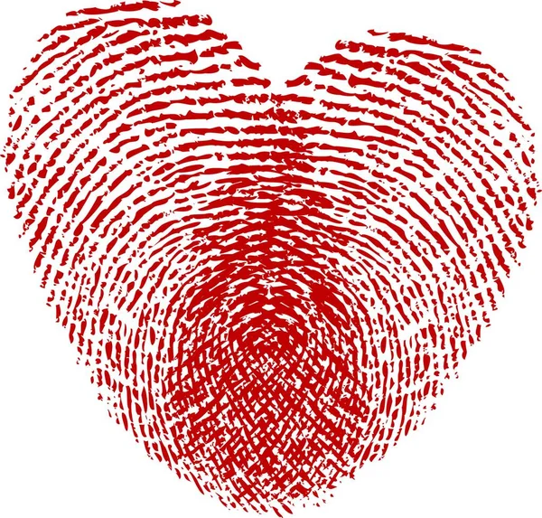 Fingerprint Heart Vector Illustration — ストックベクタ