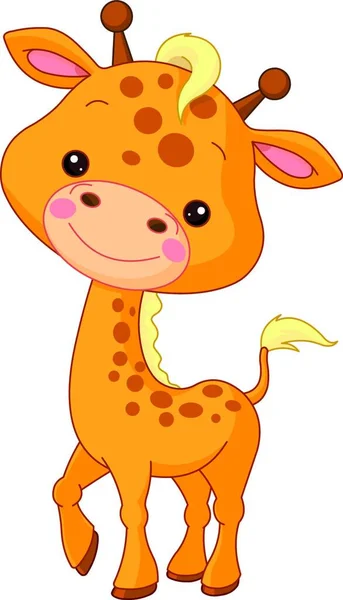 Vektorová Ilustrace Fun Zoo Žirafa — Stockový vektor