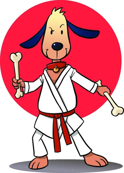 Ilustração Karate Dog — Vetor de Stock