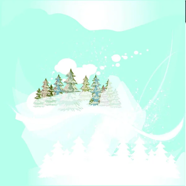 Ilustração Cartão Inverno Frio — Vetor de Stock