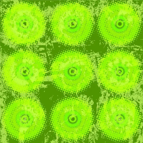 Vert Grunge Demi Ton Cercles Fond — Image vectorielle