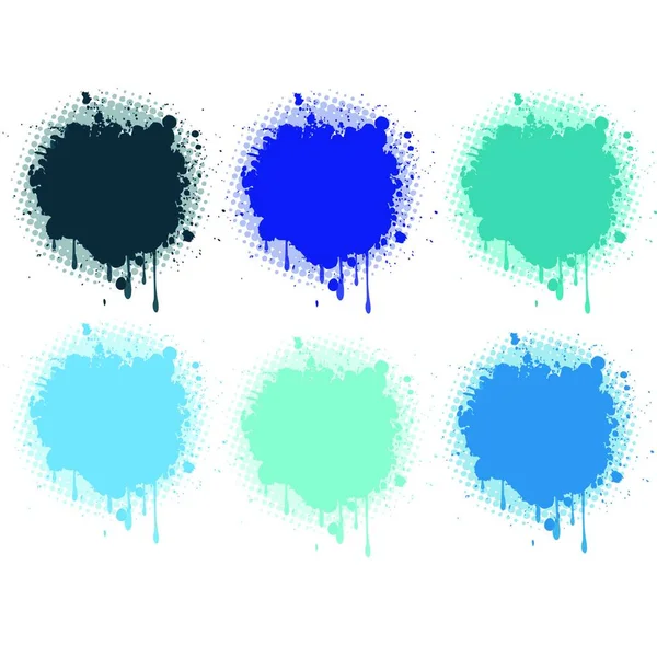 Ilustración Colección Splash Blue — Vector de stock