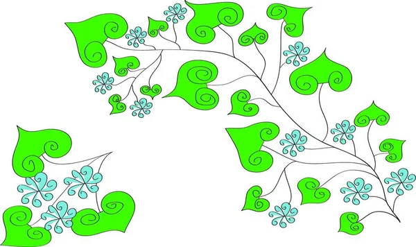 Zweig Mit Blauen Farben — Stockvektor