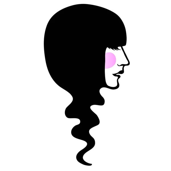 长发造型的女人 — 图库矢量图片