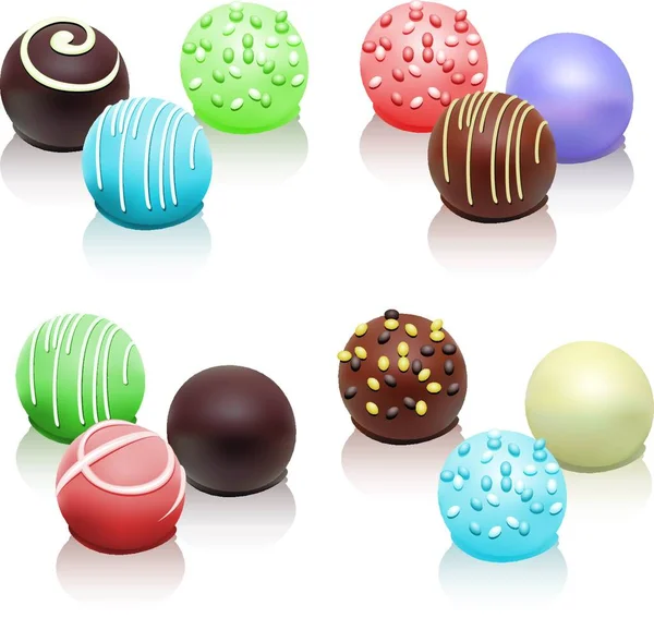 Ensemble Vectoriel Bonbons Colorés — Image vectorielle