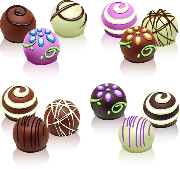 Ensemble Vectoriel Bonbons Colorés — Image vectorielle