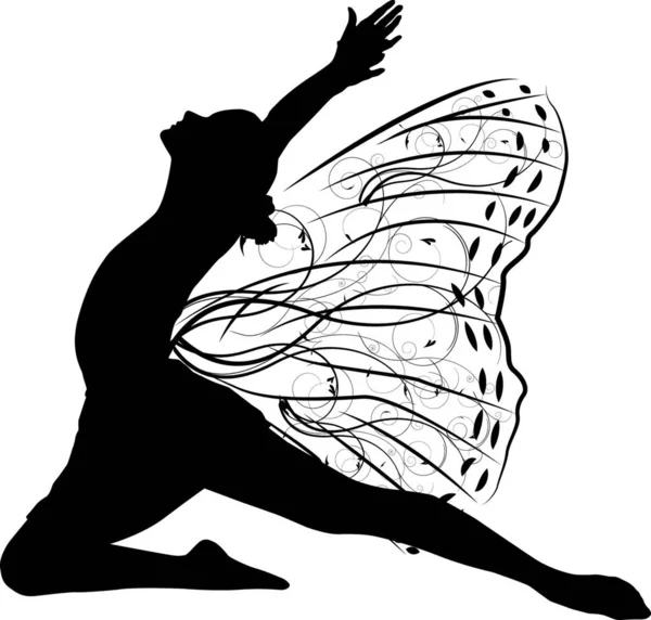 Pillangó Táncos Vektor Illusztráció — Stock Vector